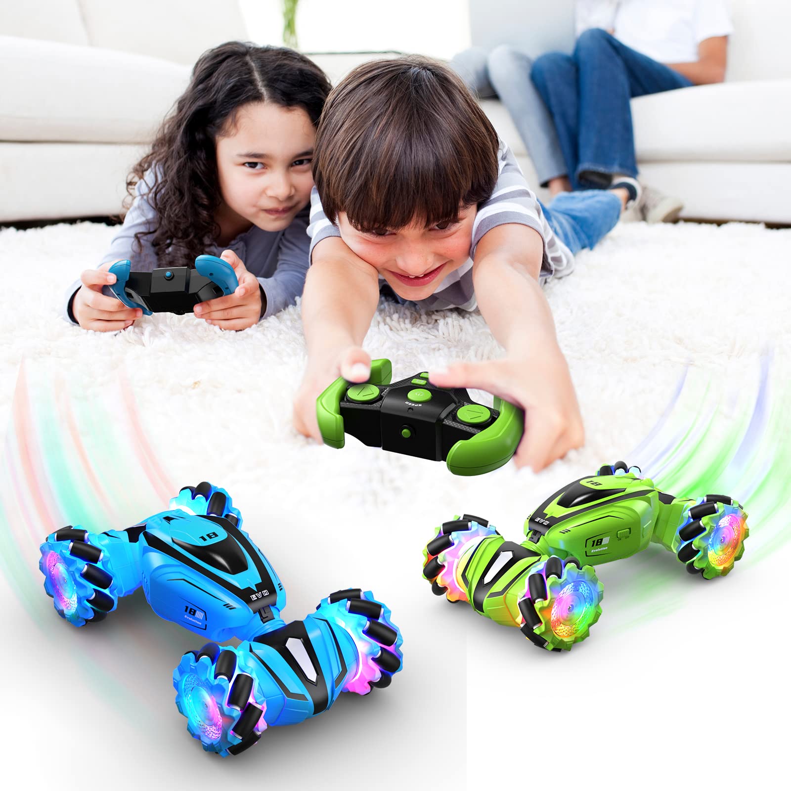 🎁Great gift & Big sale🔥Gesture Sensing RC Stunt Car With Light & Music
