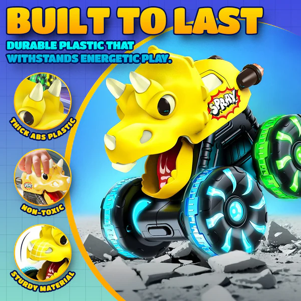 🚗 Press & Go Dino Truck Toy with Motion Activated Light for Toddlers