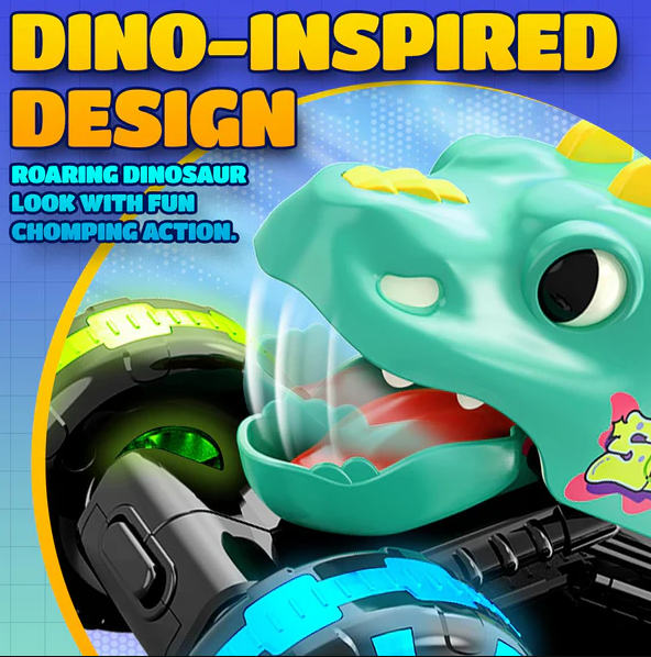 🚗 Press & Go Dino Truck Toy with Motion Activated Light for Toddlers