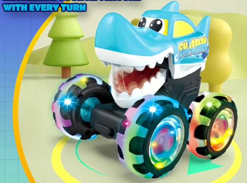 🚗 Press & Go Dino Truck Toy with Motion Activated Light for Toddlers